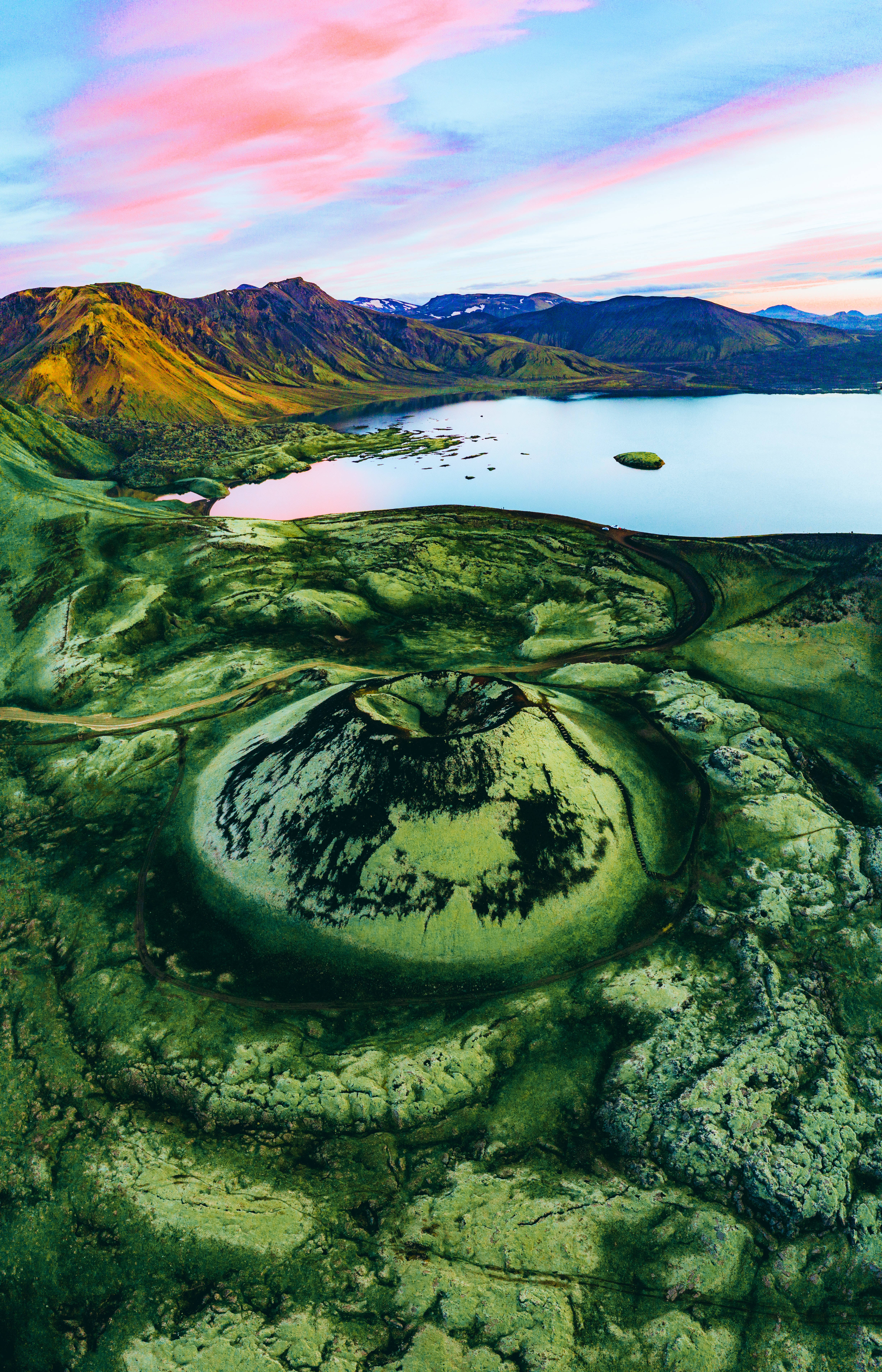 Volcán verde de Islandia Fondos de pantalla