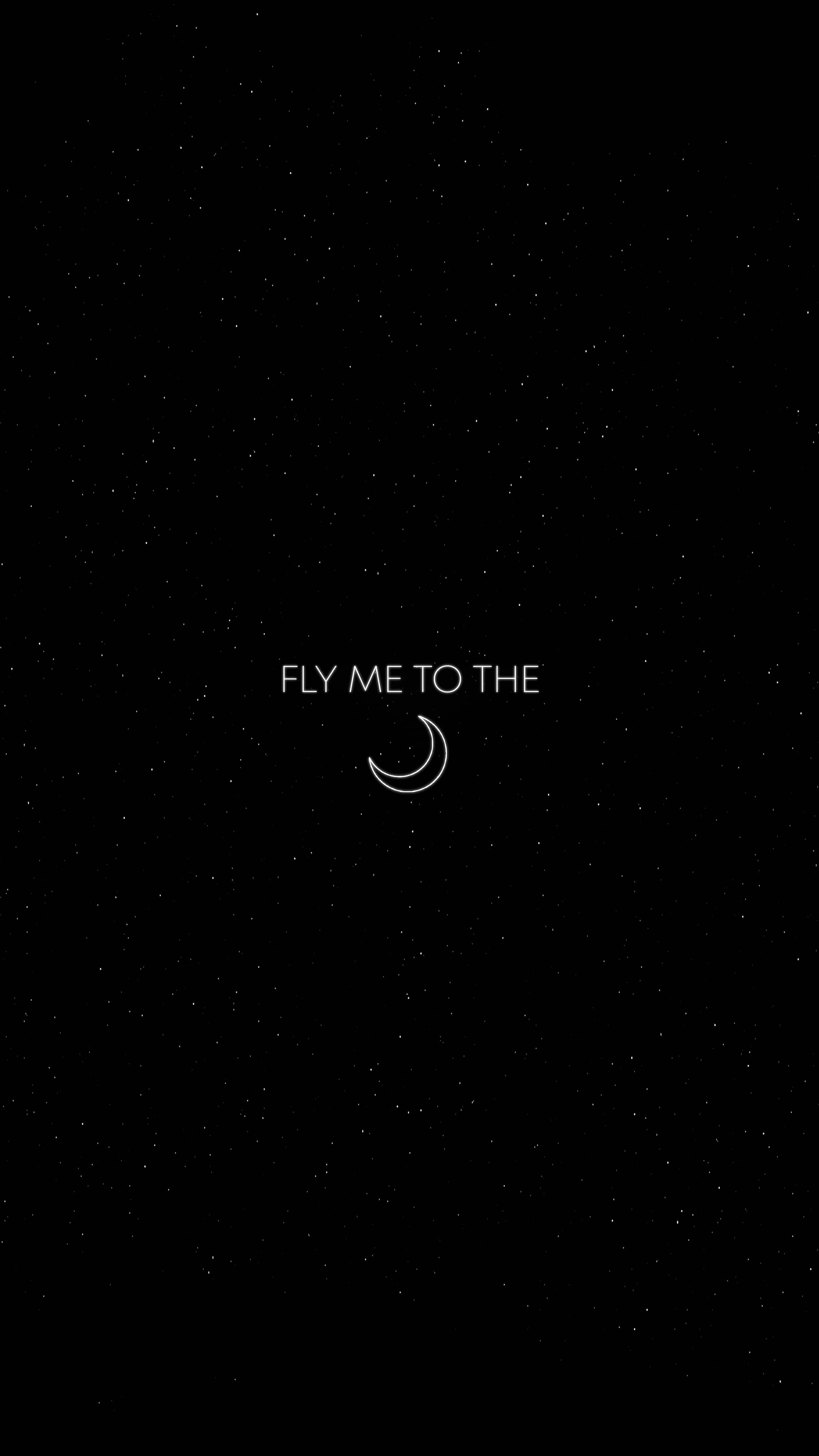 Vuela a la Luna Teléfono Negro Minimalista Fondos de pantalla