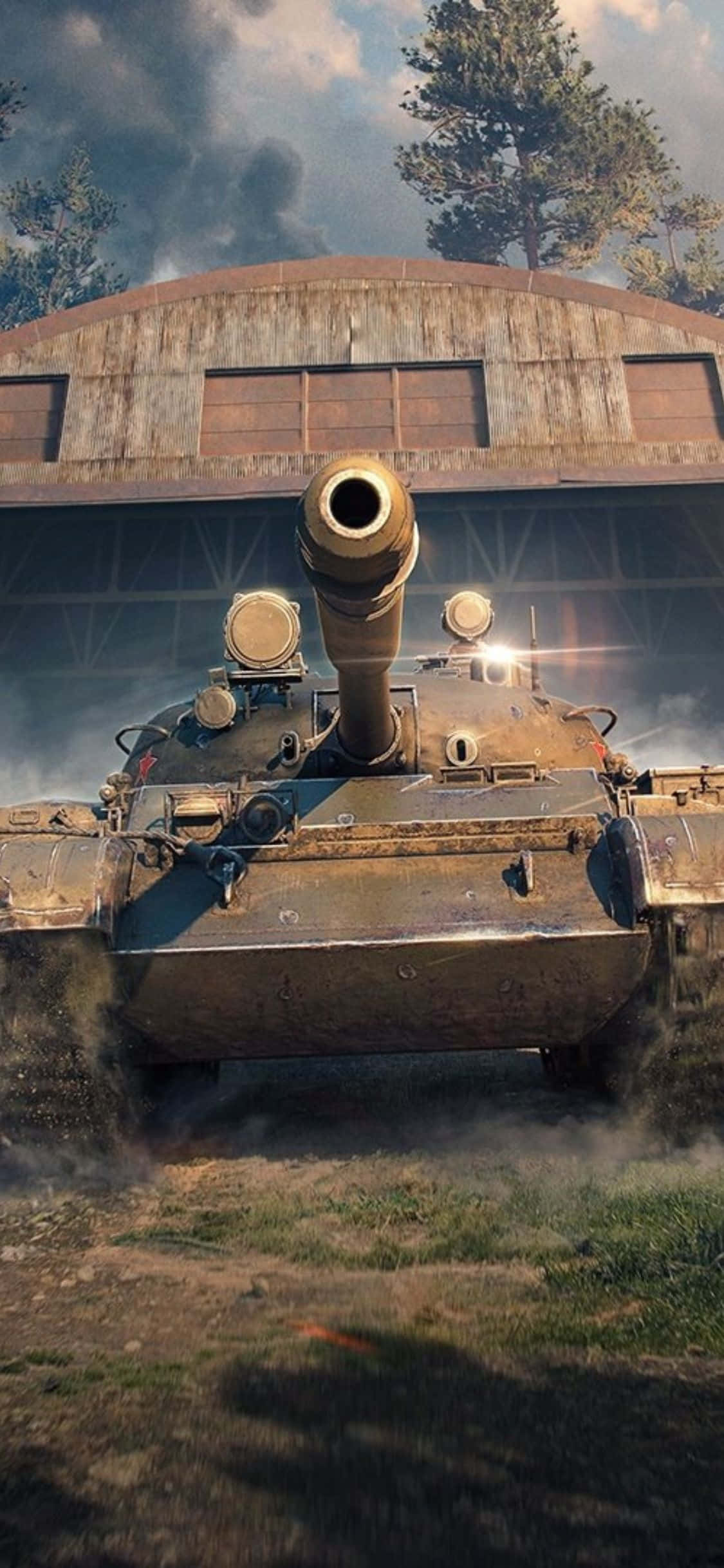 world of tanks - un tanque frente a un edificio Fondos de pantalla