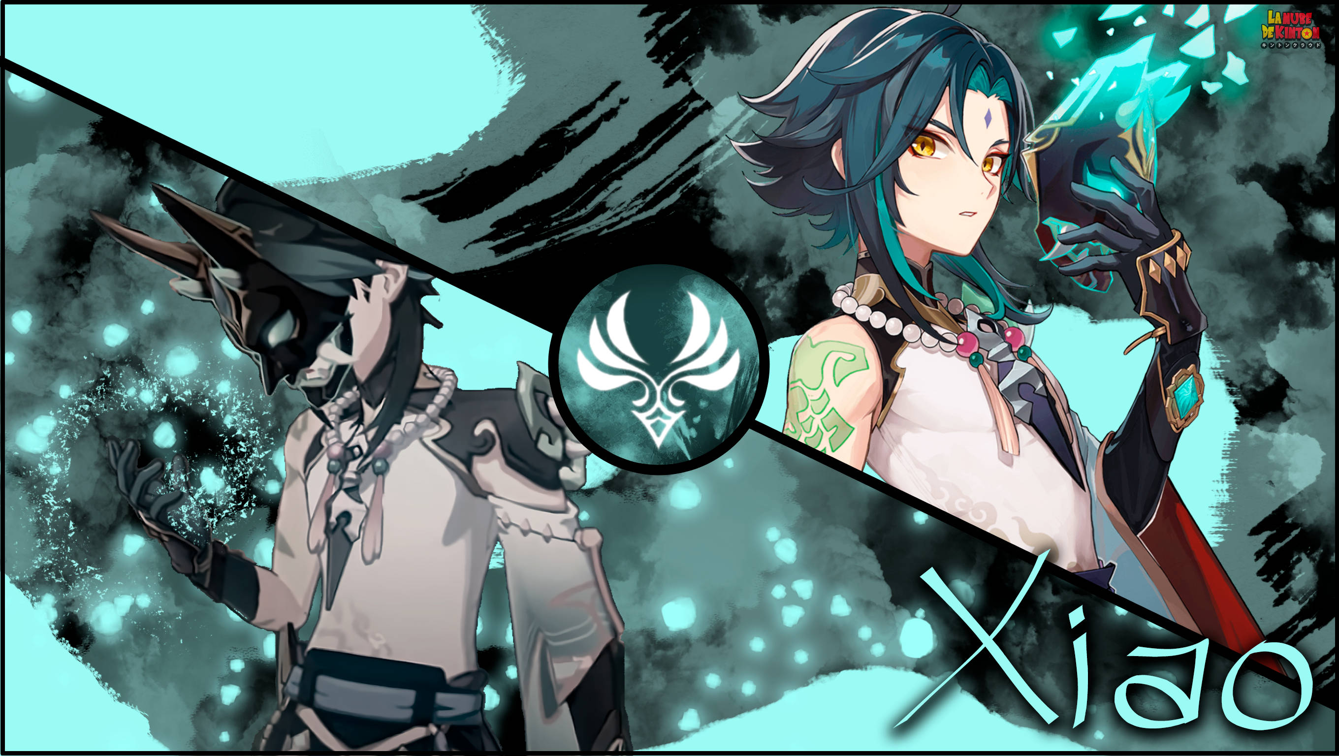 Xiao de Genshin Impact en collage Fondos de pantalla