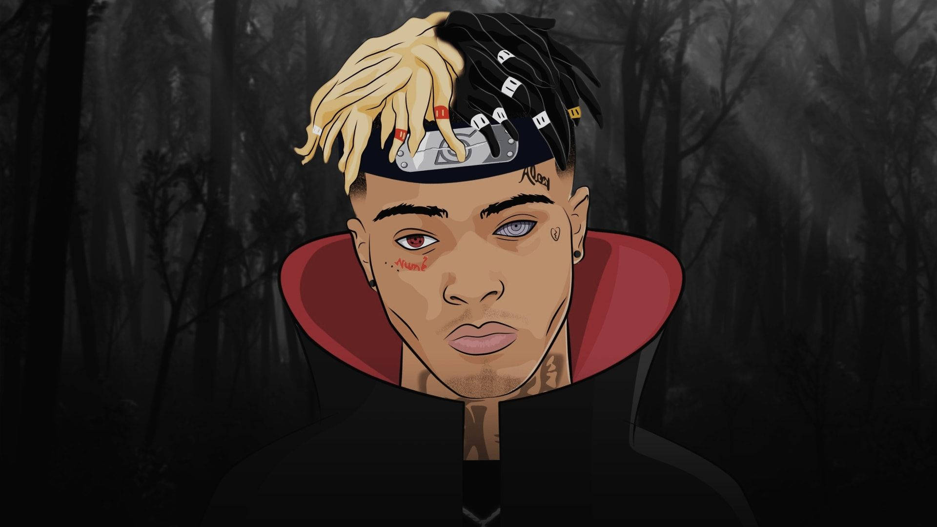 Xxxtentacion Anime Con La Famosa Capa De Akatsuki Fondos de pantalla