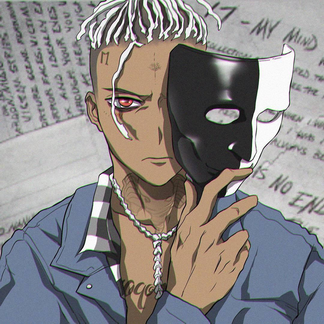 Xxxtentacion Anime Máscara Blanco y Negro Fondos de pantalla