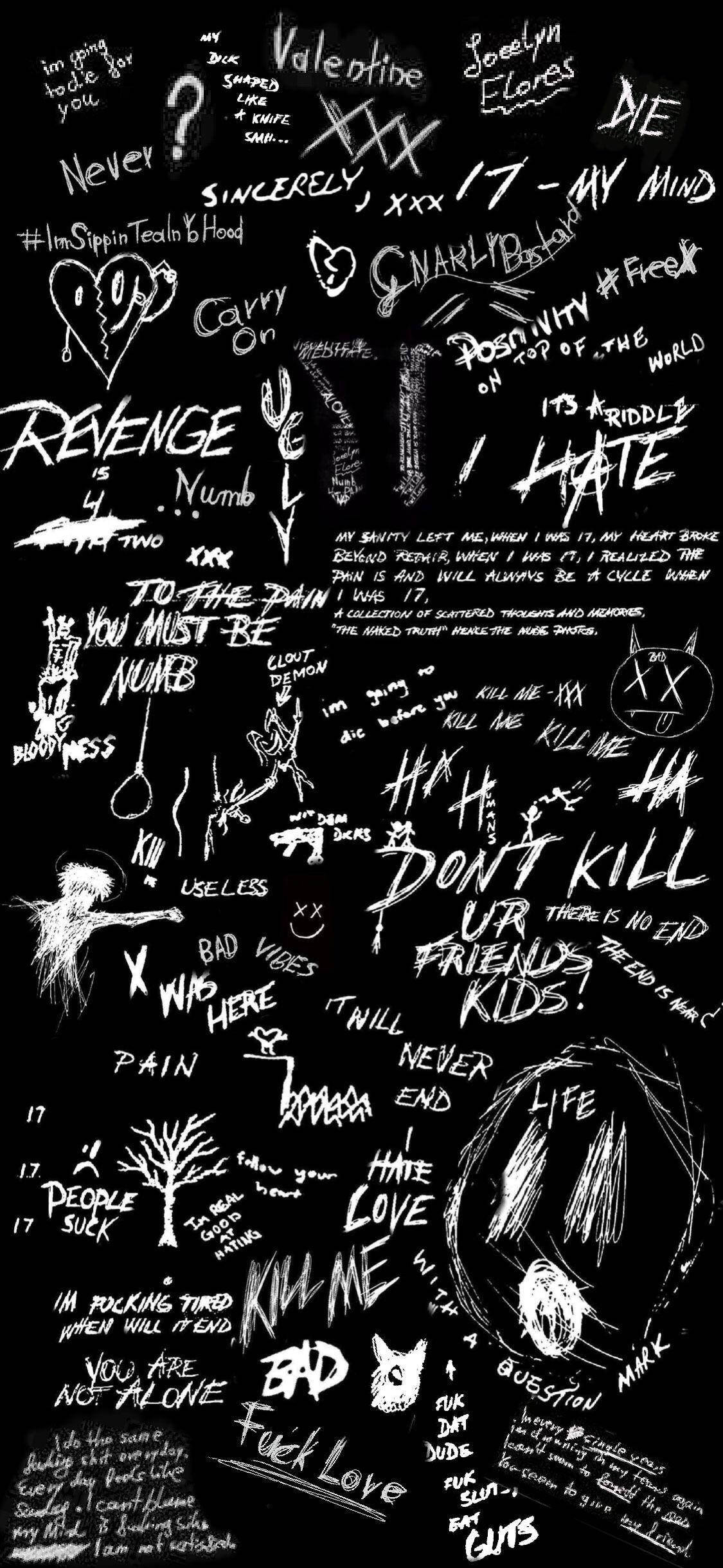 XXXTentacion Collage Estético Letras Canciones Fondos de pantalla