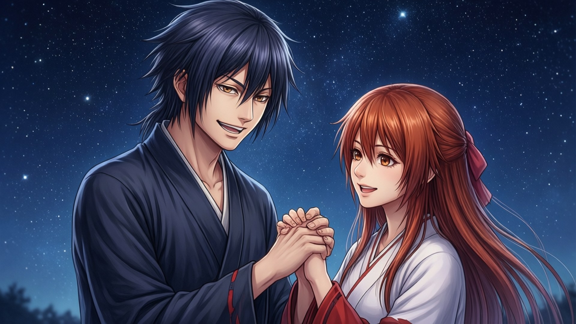 Yato y Hiyori contemplando las estrellas Fondos de pantalla