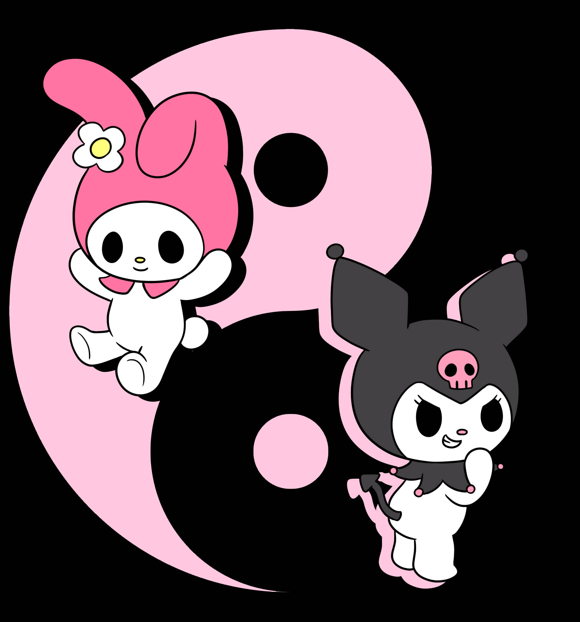 Yin Yang Kuromi y Melody Fondos de pantalla
