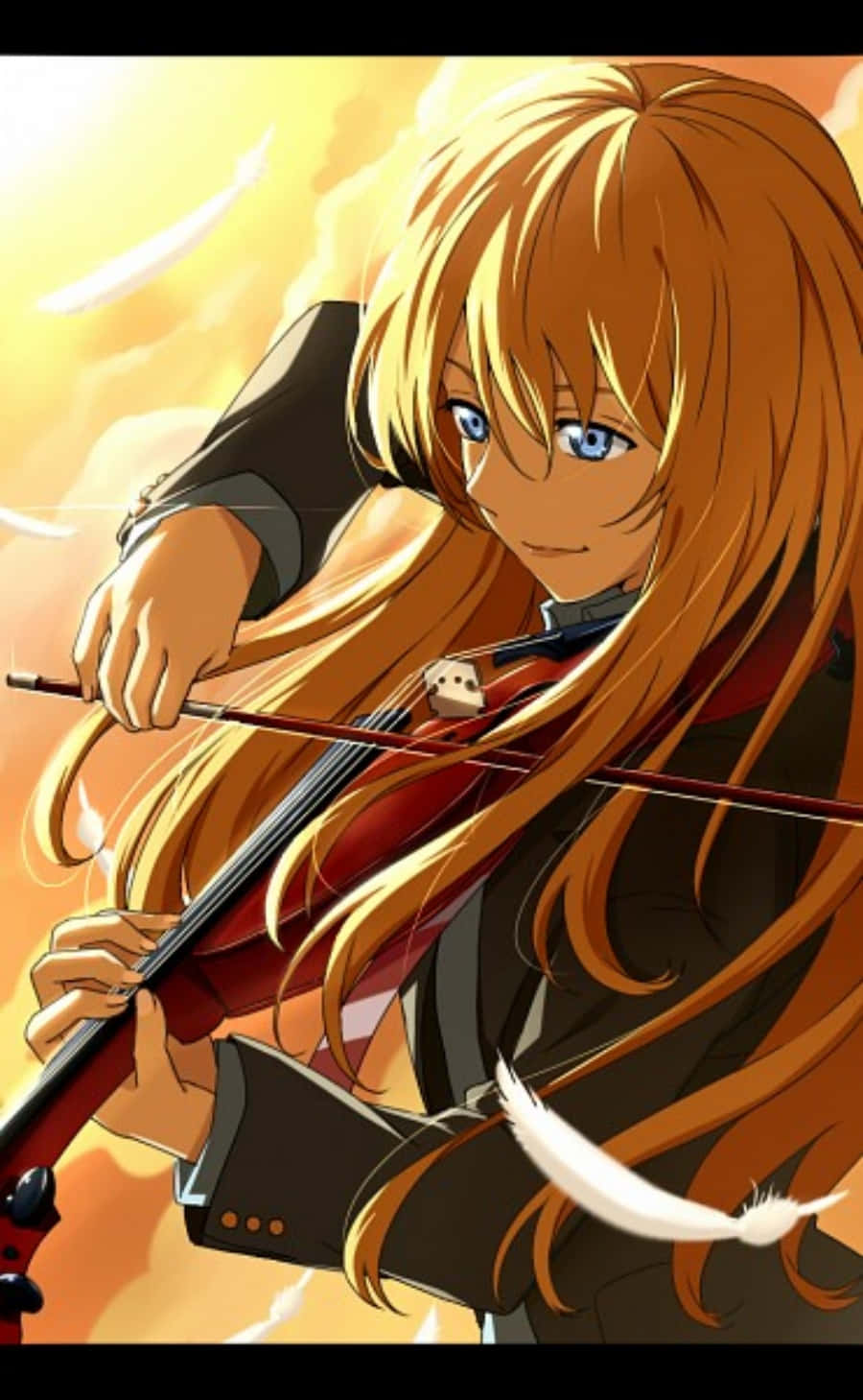 Your Lie In April iPhone: Kaori tocando el violín Fondos de pantalla