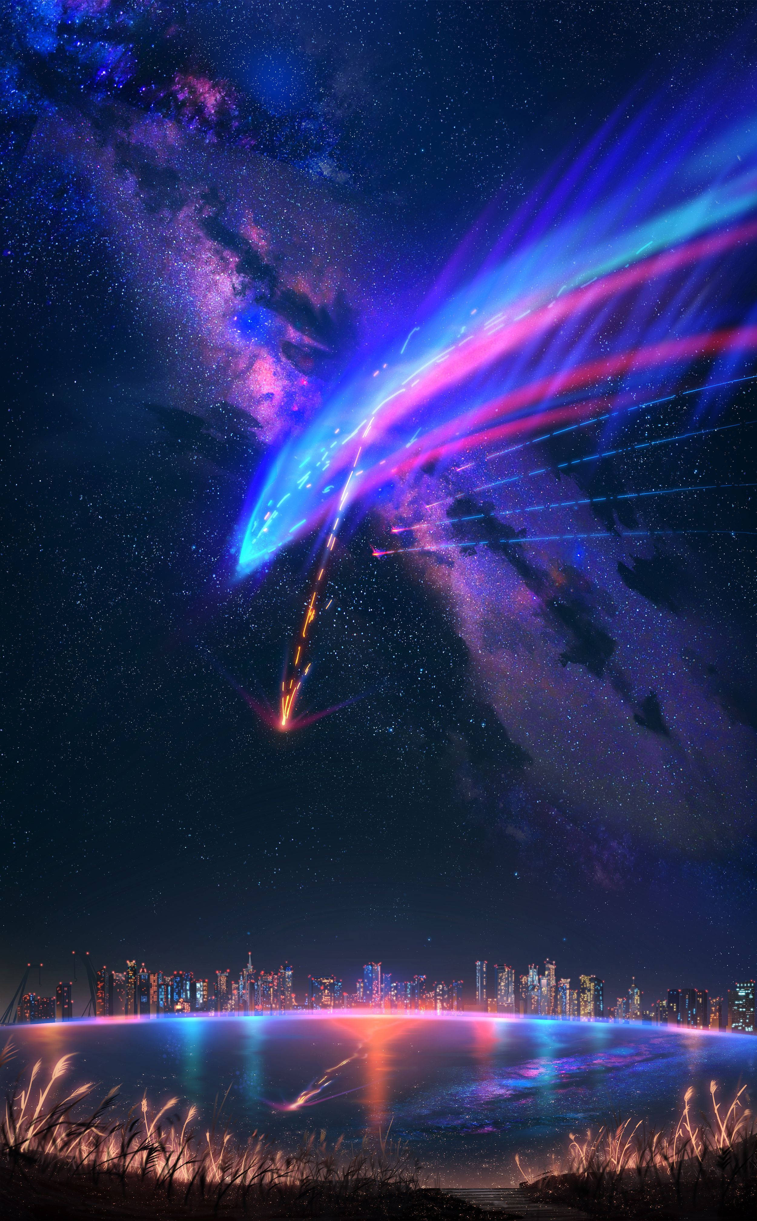 Your Name iPhone Mar Reflejando Meteoro Fondos de pantalla