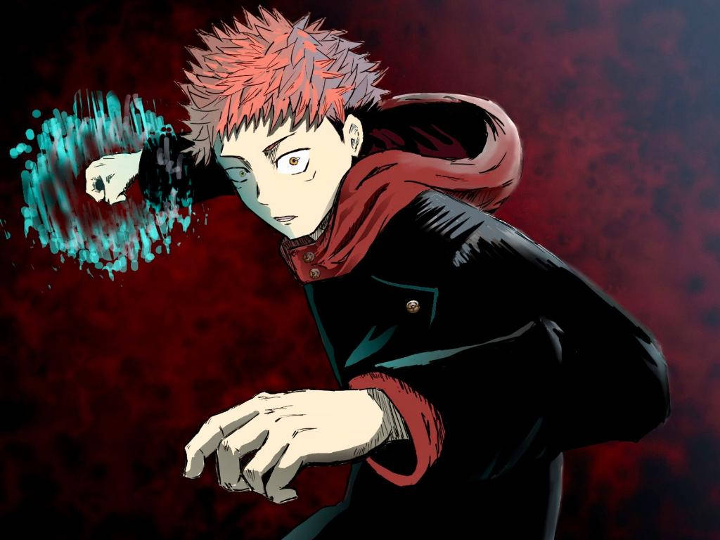 Fondo de pantalla del anime Jujutsu Kaisen del Black Flash de Yuji Itadori