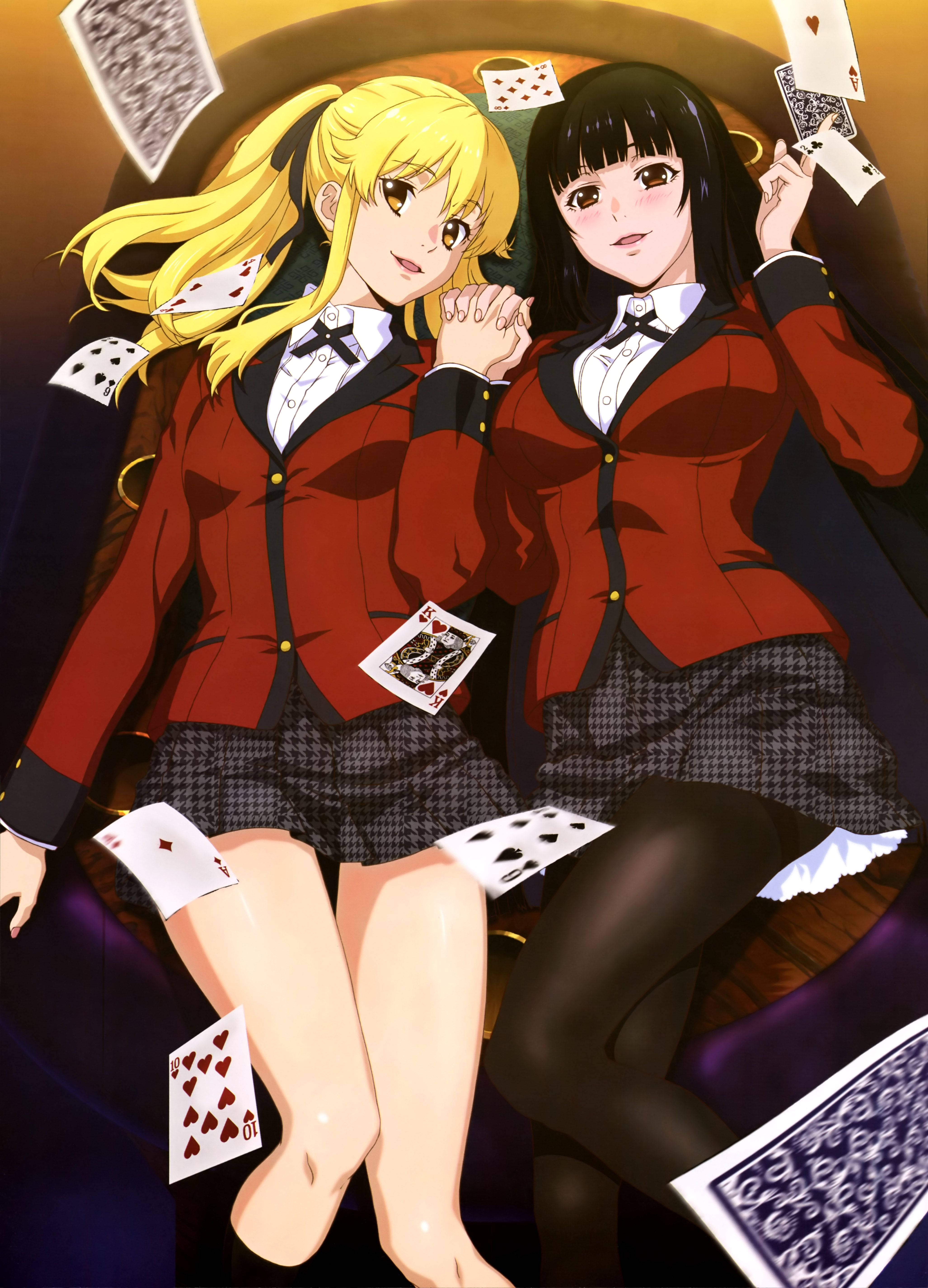 Yumeko Jabami y Mary Saotome, las dos jugadoras clave en Kakegurui Fondos de pantalla