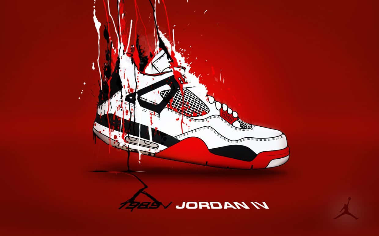 Zapatos Jordan Rojos de Moda exhibidos sobre un fondo de alta definición. Fondos de pantalla