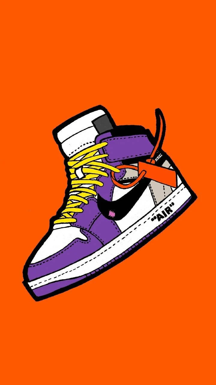 Zapatos Nike de caricatura morados y naranjas Fondos de pantalla