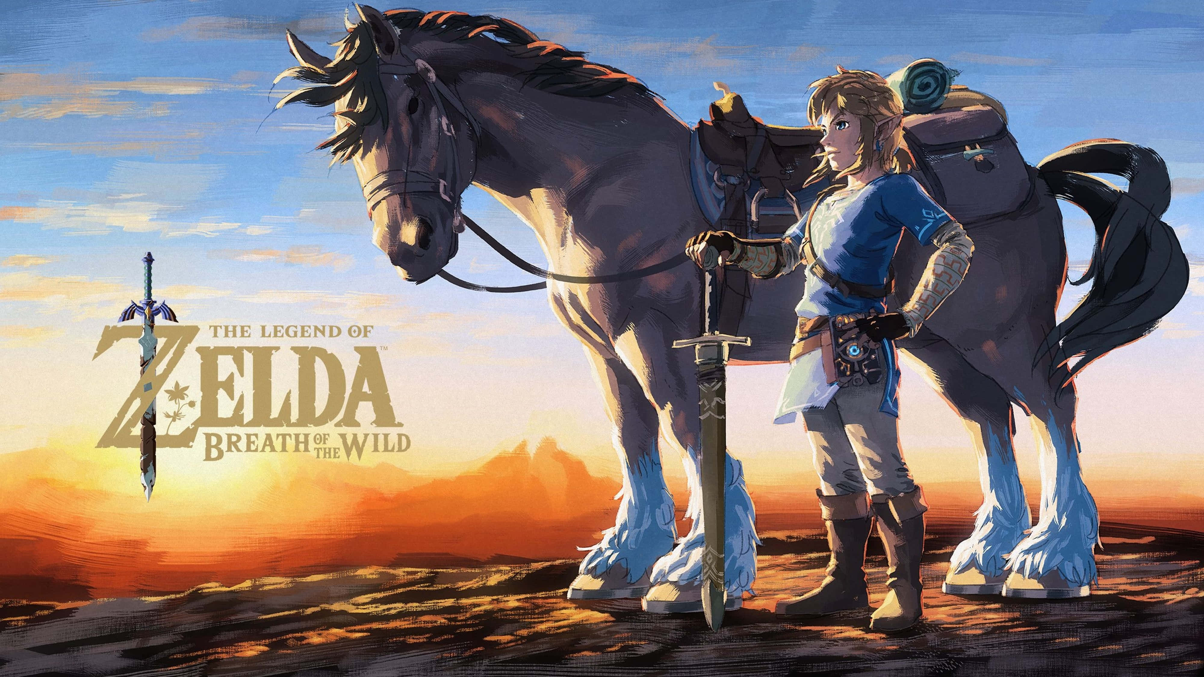 Zelda Breath Of The Wild 4K Link con un caballo Fondos de pantalla