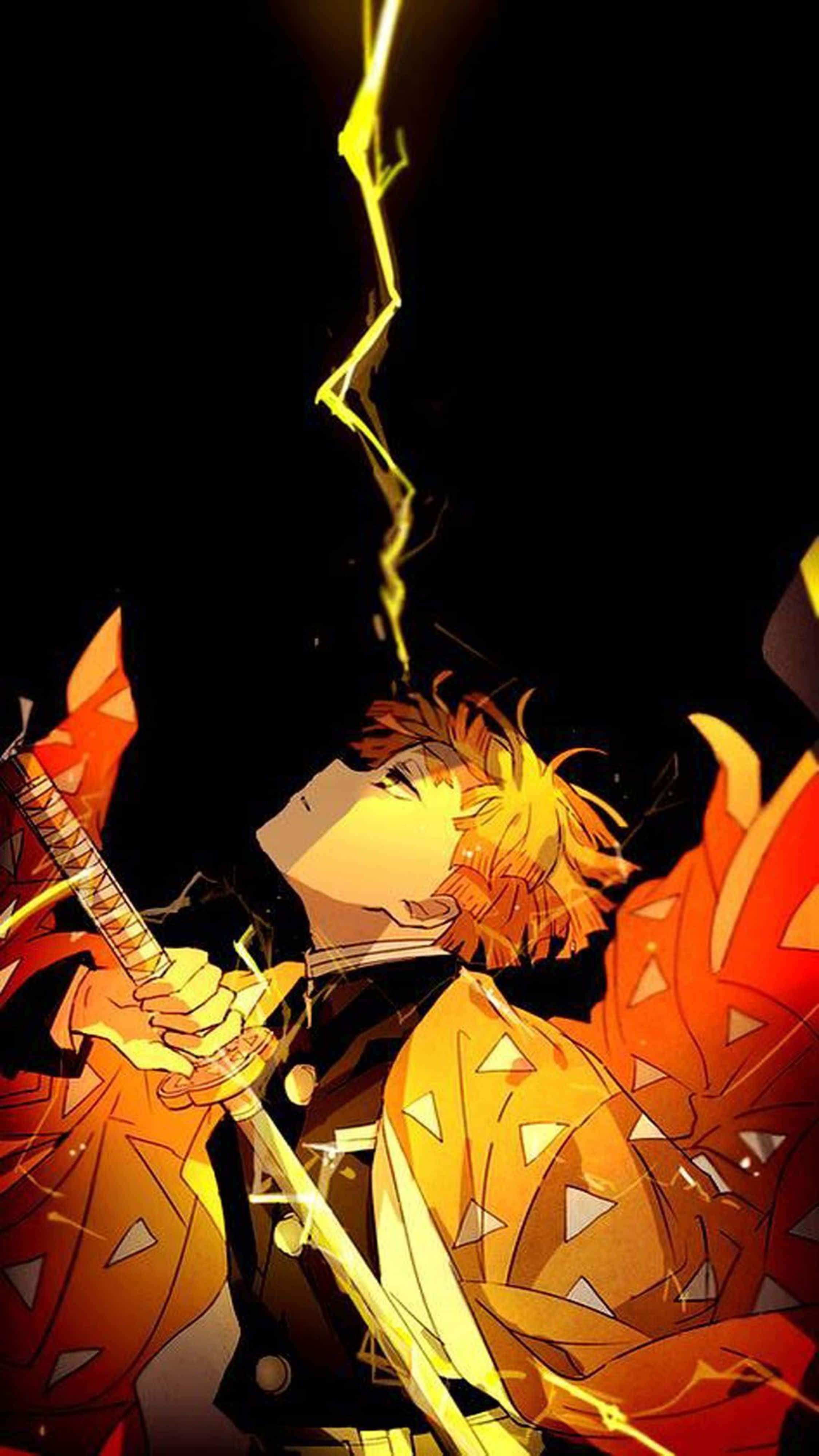 Zenitsu de Demon Slayer en 4K Fondos de pantalla