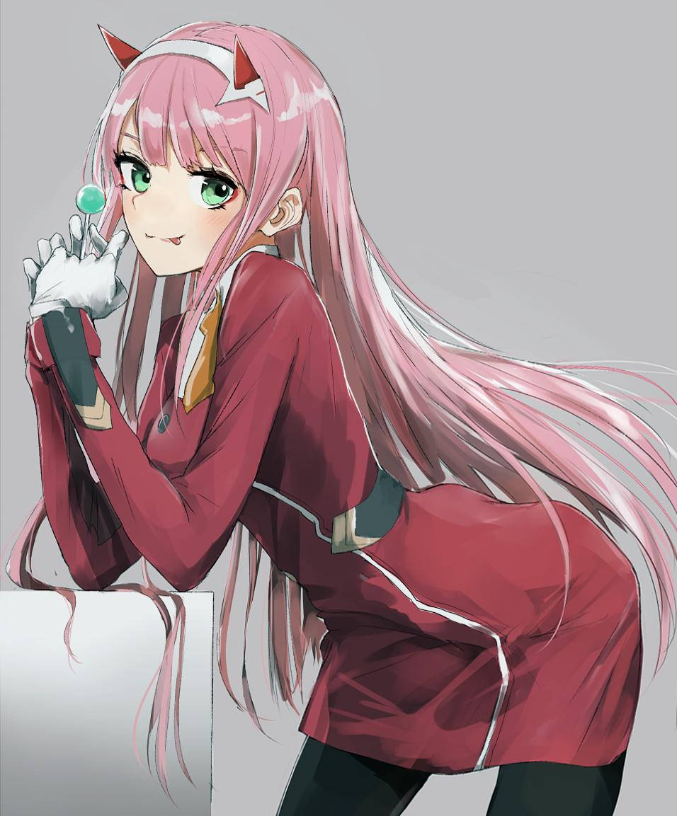 Zero Two Disfrutando una Rica Paleta Fondos de pantalla