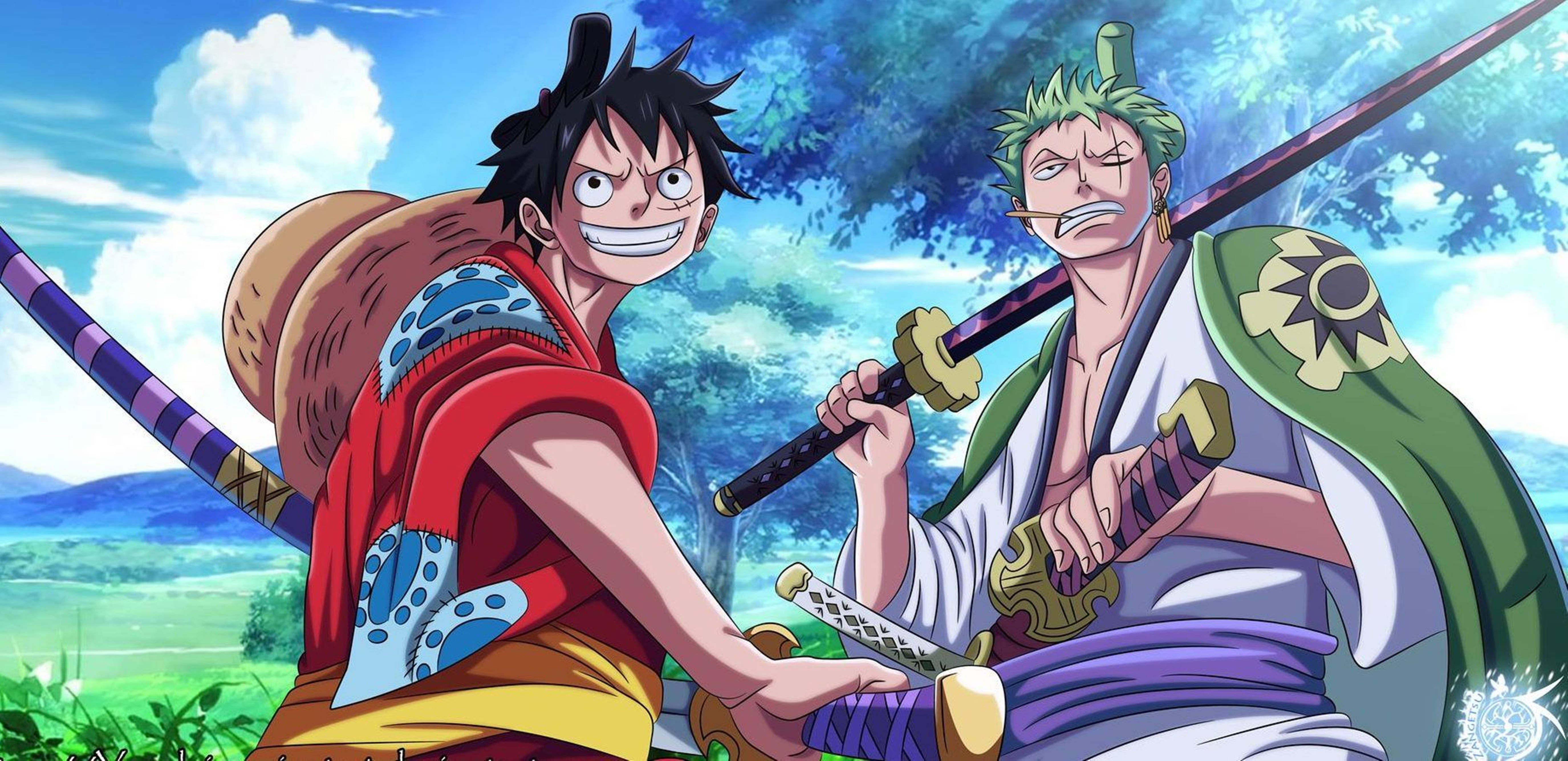 Zoro y Luffy One Piece Wano 4K Atuendo Fondos de pantalla