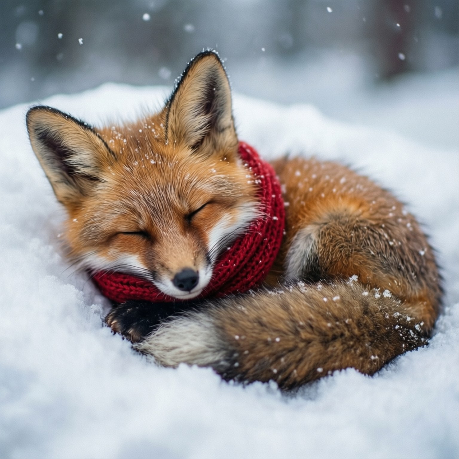 Zorro Durmiendo en la Nieve Fondos de pantalla