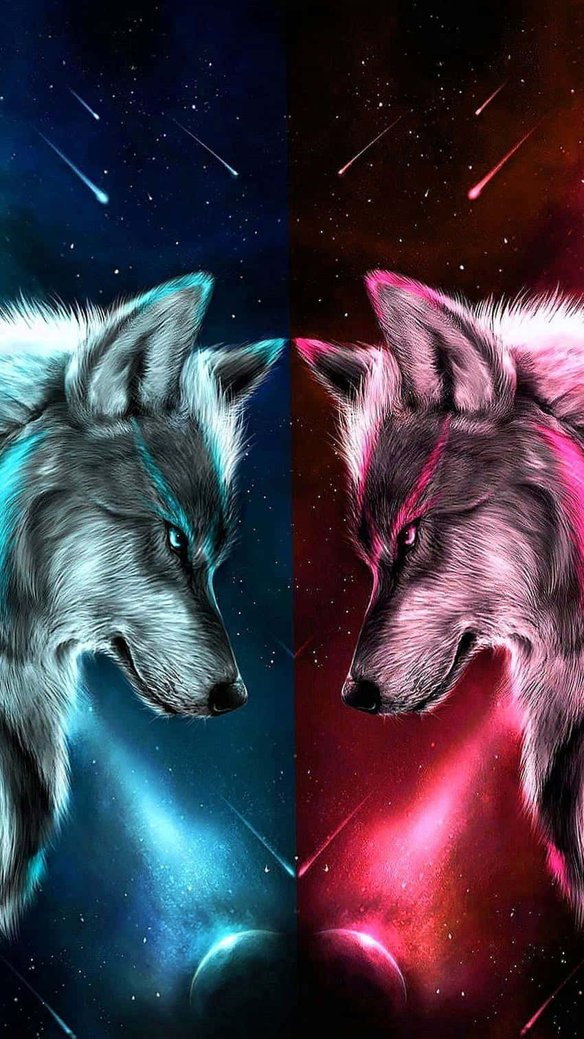 Zorros Neón Azul y Rosa Retrato Fondo Genial Fondos de pantalla
