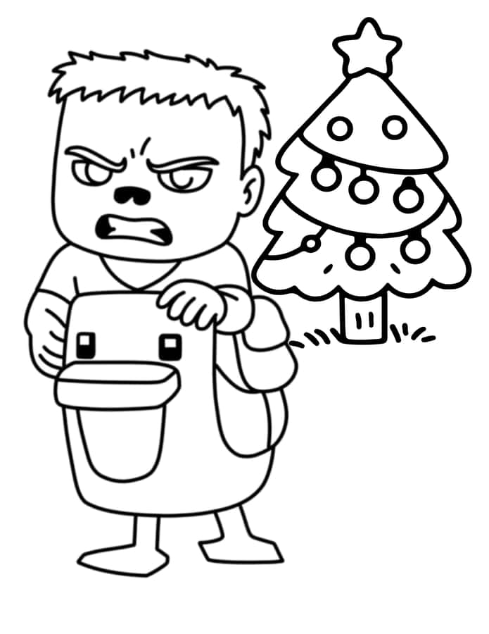 Minecraft,Chicken Jockey,Estética Navideña,Navidad,Página para Colorear PNG,Transparente,Pollo,Jinete,Pollo Jinete Navideño, PNG