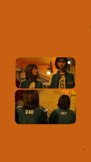 Fondo de pantalla naranja de 067 Squid Game — 067 squid game Fondos de pantalla