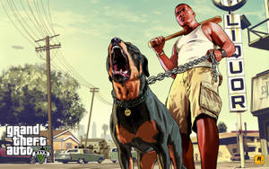 4K GTA 5 Franklin Sosteniendo a Chop
