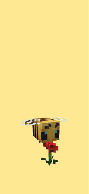 Fondo de pantalla de abeja de Minecraft con flor — iPhone Air Fondos de pantalla