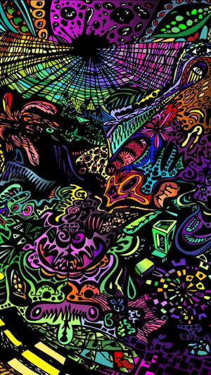 Abstracto Colorido Psicodélico Oscuro — Trippy oscuro Fondos de pantalla