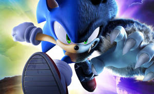 Fondo de pantalla de Sonic the Hedgehog transformado en Hombre Lobo.