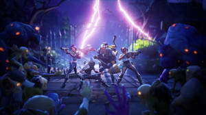 Un escuadrón protege un portal y lucha contra una horda de zombis.