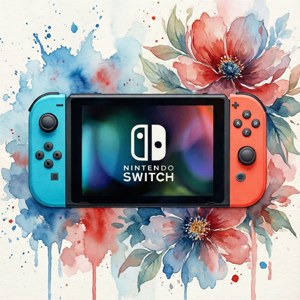 Fondo de pantalla de arte en acuarela de Nintendo Switch