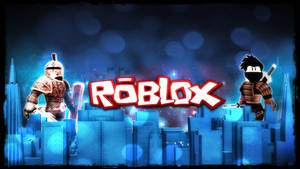 Fondo de pantalla genial y artístico de la portada de Roblox con estilo neón.