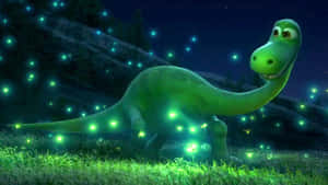 Adorable Bebé Dinosaurio Explorando el Frondoso Bosque — Dinosaurio lindo Fondos de pantalla