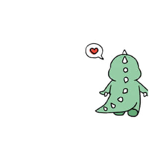 Adorable Dinosaurio de Dibujos Animados en Paisaje Prehistórico — Dinosaurio lindo Fondos de pantalla