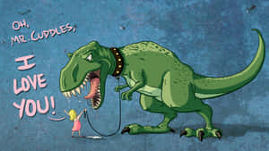 Adorables Amigos Dinosaurios Disfrutando un Día Divertido — Dinosaurio lindo Fondos de pantalla