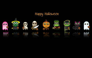 Fondo de pantalla de adorables personajes de Halloween. — Estética linda de halloween Fondos de pantalla