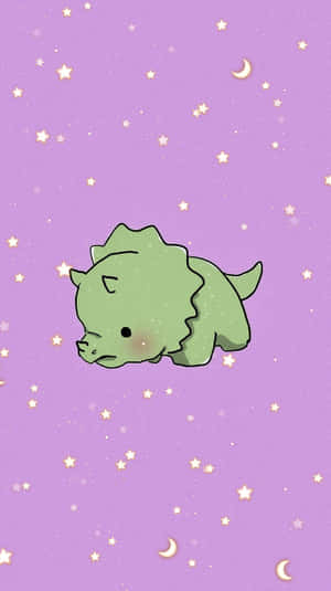 Adorables personajes dinosaurio sobre fondo pastel — Dinosaurio lindo Fondos de pantalla