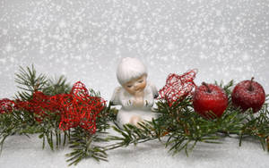 Fondo de pantalla de adorno de ángel navideño — Ángeles de navidad Fondos de pantalla