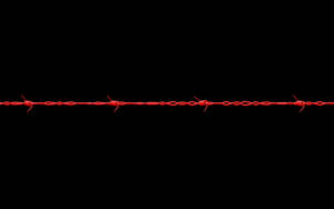 Fondo de pantalla de una sola hebra de alambre de púas rojo y negro