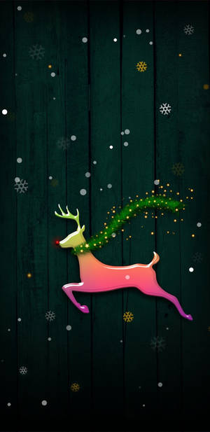 Fondo de pantalla navideño de reno colorido y lindo — Navidad linda Fondos de pantalla