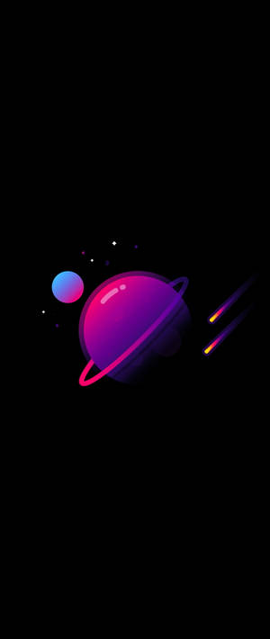 Amoled Negro Saturno — Galaxy Z Flip Fondos de pantalla