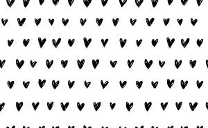 Amor Corazones Blancos y Negros Garabatos a Pluma
