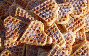 Fondo de pantalla de Waffles en Forma de Corazón — Detallado Fondos de pantalla