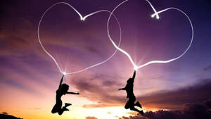 Fondo de pantalla de Amor Romántico de Luz en Forma de Corazón