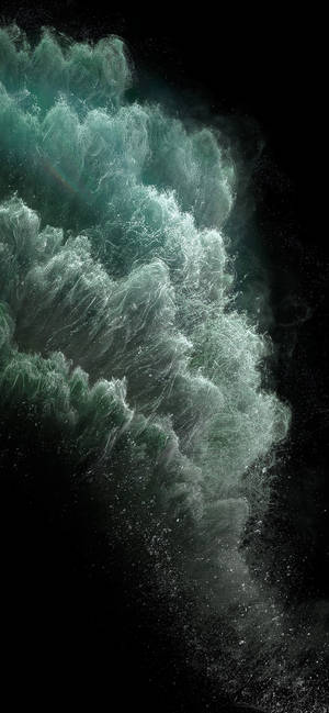 Fondo de pantalla de olas blancas, azules y verdes para la serie iPhone 11.