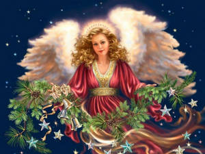 Fondo de pantalla de hermoso ángel navideño — Ángeles de navidad Fondos de pantalla