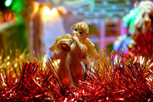 Fondo de pantalla de ángel navideño con escarcha — Ángeles de navidad Fondos de pantalla
