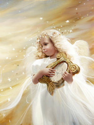 Fondo de pantalla de ángel navideño etéreo