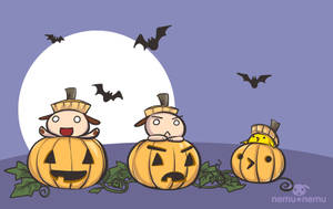 Animales Kawaii de Halloween en Calabazas