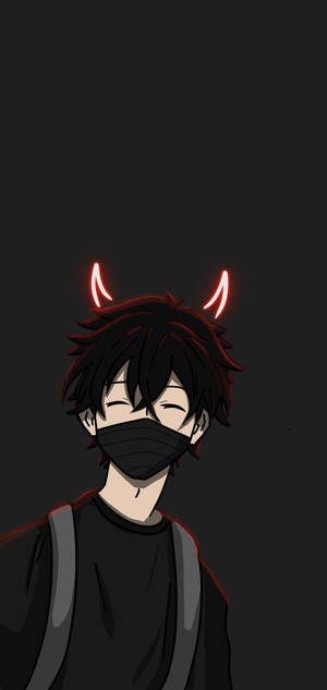 Anime Boy Cuernos de Diablo Oscuros