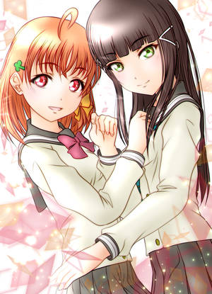 Fondo de pantalla anime lesbiana Chika y Dia — Oppo Pad 4 Pro Fondos de pantalla