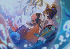 Fondo de pantalla anime lesbiana Koi y Shouzu — Anime lesbiana Fondos de pantalla